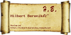 Hilbert Bereniké névjegykártya